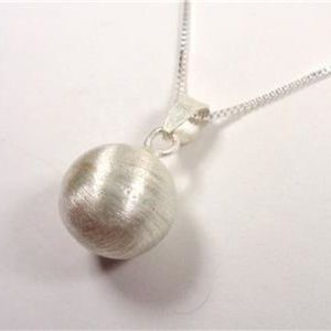 STERLING SILVER CHRISTMAS ORNAMENT BALL NECKLACE